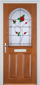 Wimbledon Pelerine composite door in Oak