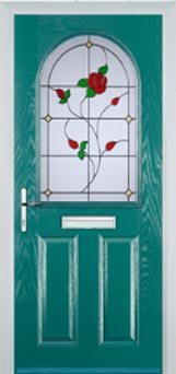 Wimbledon Pelerine composite door in Turquoise Blue