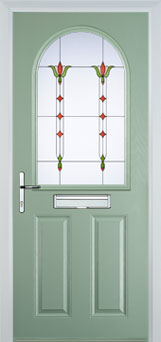 Wimbledon Autumn Falls composite door in Chartwell Green