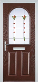 Wimbledon Autumn Falls composite door in Darkwood