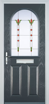 Wimbledon Autumn Falls composite door in Anthracite Grey