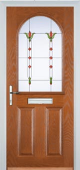 Wimbledon Autumn Falls composite door in Oak