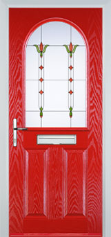 Wimbledon Autumn Falls composite door in Poppy Red