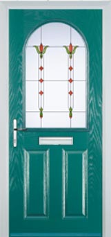 Wimbledon Autumn Falls composite door in Turquoise Blue