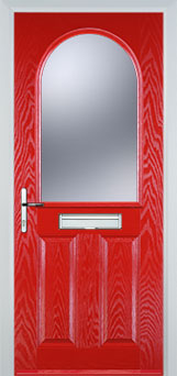 Wimbledon Gold Lead composite door in Poppy Red