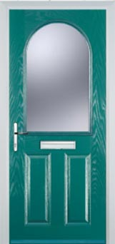 Wimbledon Gold Lead composite door in Turquoise Blue