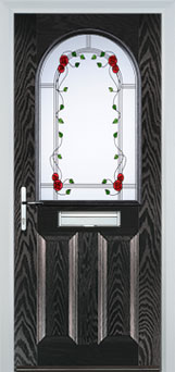 Wimbledon Mayflower composite door in Black-Brown