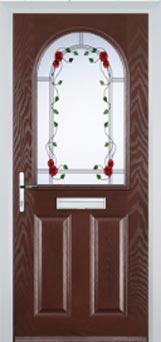 Wimbledon Mayflower composite door in Darkwood