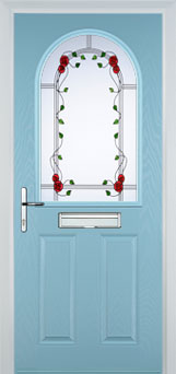 Wimbledon Mayflower composite door in Duck Egg Blue