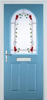 Wimbledon Mayflower composite door in Pastel Blue