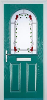 Wimbledon Mayflower composite door in Turquoise Blue