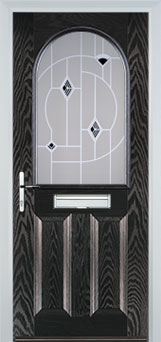 Wimbledon Murano composite door in Black-Brown
