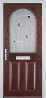 Wimbledon Murano composite door in Darkwood