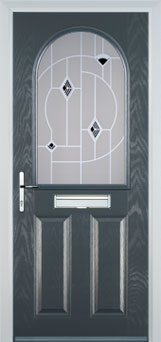 Wimbledon Murano composite door in Anthracite Grey