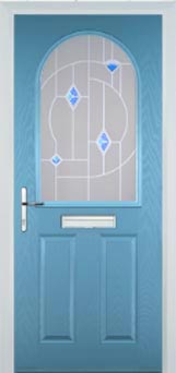 Wimbledon Murano composite door in Pastel Blue