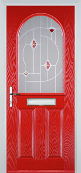 Wimbledon Murano composite door in Poppy Red